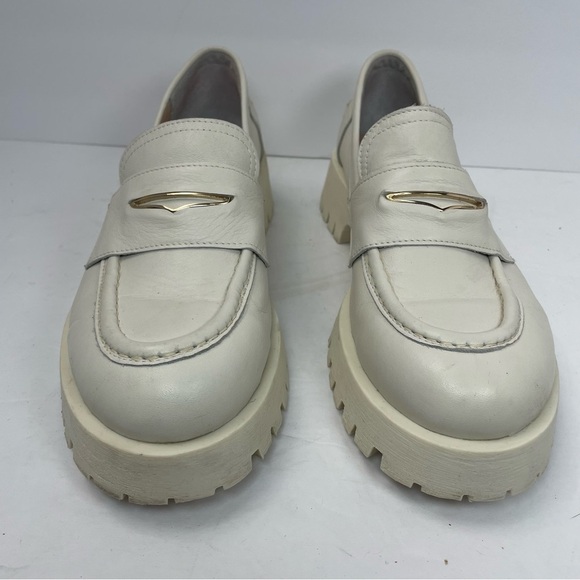 STEVE MADDEN Cream LAWRENCE chunky loafer size slip on CHUNKY penny loafers 40 - Picture 2 of 10